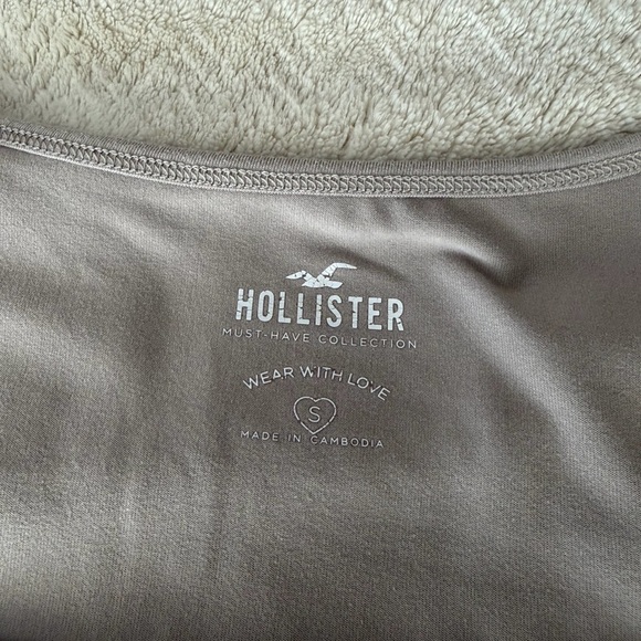 Hollister Women's Square Neck Short Sleeve Top - Tan - Picture 3 of 3